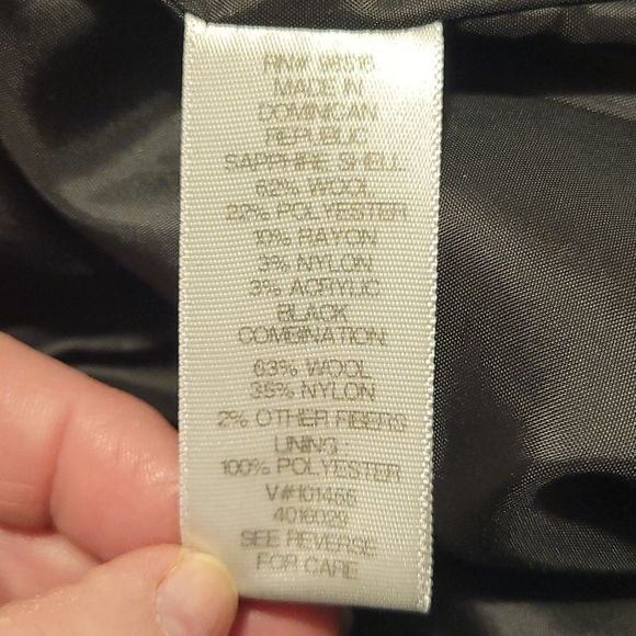 Coldwater Creek. Wool Blend Coat. Blue with Black Trim. Size (L) 14. Like New! - Picture 6 of 7